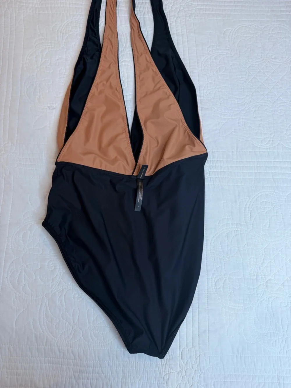 VIX Paula Hermanny Swimwear Black One Piece Swimsuit Womens Large Cut Out Deep V - Picture 8 of 11